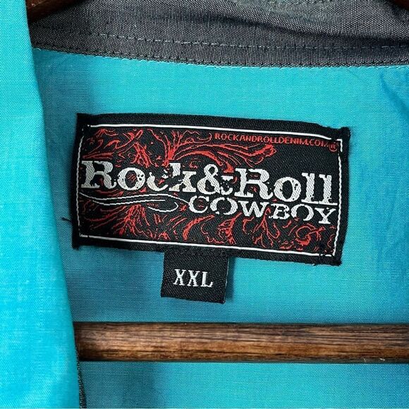 Rock and Roll Men’s Button Down Shirt Size 2XL Blue - Picture 10 of 14